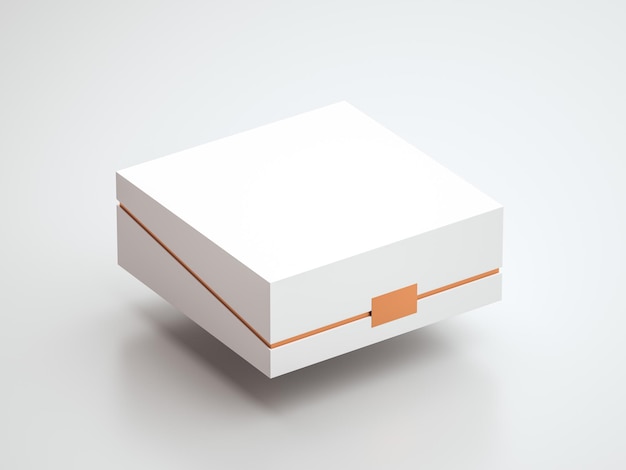 Foto ilustración de render 3d de maqueta de caja blanca premium