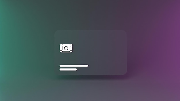 Ilustración de render 3d de tarjeta bancaria negra