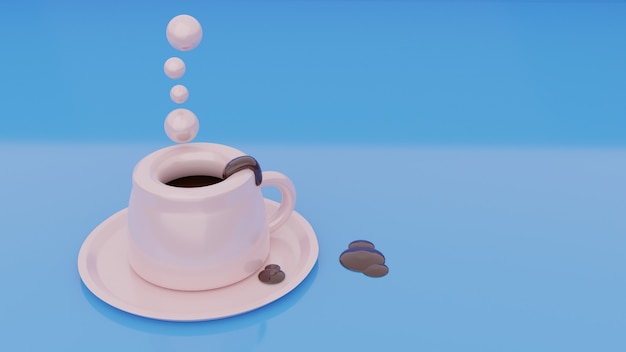 Ilustración de render 3d de taza de café