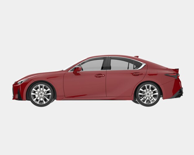 Ilustración de renderización 3D de automóviles modernos aislados en el fondo