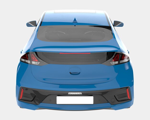 Ilustración de renderización 3D de automóviles modernos aislados en el fondo