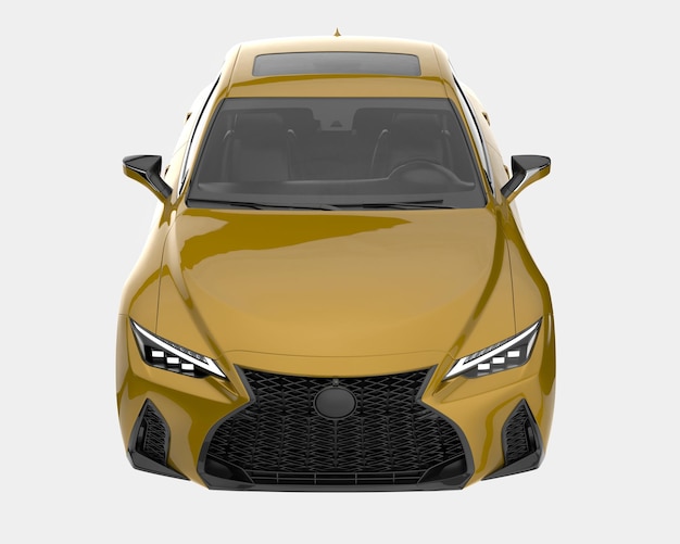 Ilustración de renderización 3D de automóviles modernos aislados en el fondo