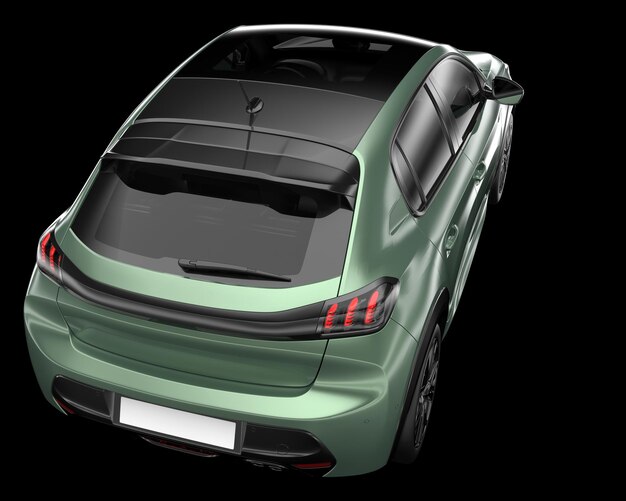 Ilustración de renderización 3D de automóviles modernos aislados en el fondo