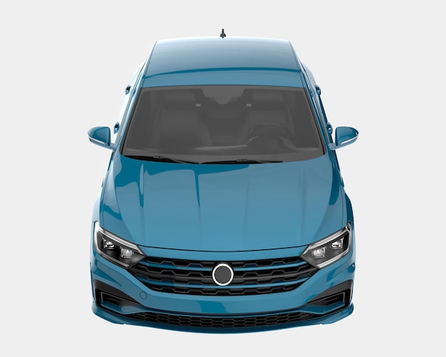 Ilustración de renderización 3D de automóviles modernos aislados en el fondo