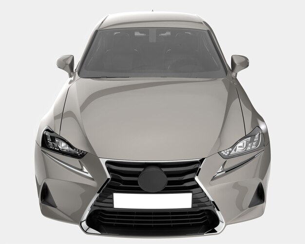 Ilustración de renderización 3D de automóviles modernos aislados en el fondo