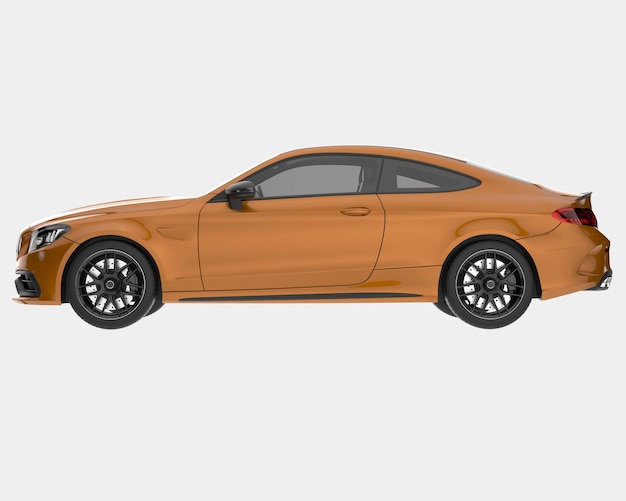 Ilustración de renderización 3D de automóviles modernos aislados en el fondo
