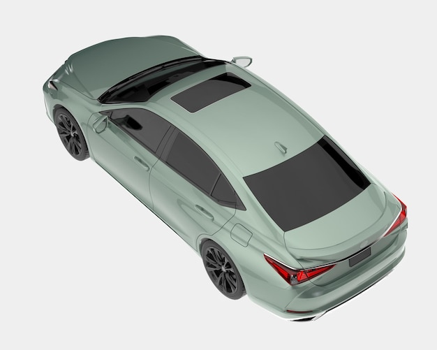 Ilustración de renderización 3D de automóviles modernos aislados en el fondo