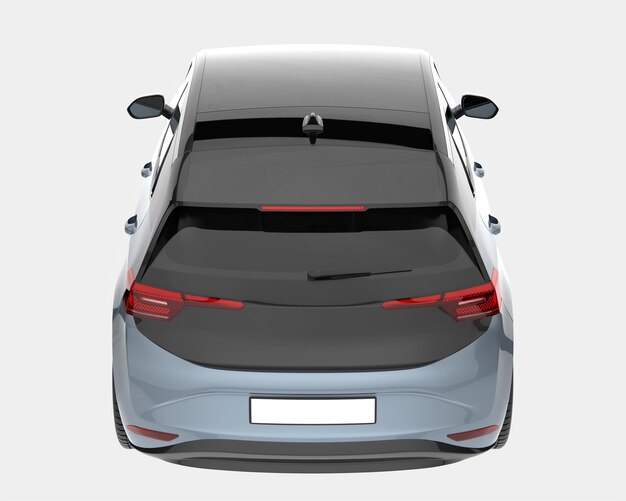 Ilustración de renderización 3D de automóviles modernos aislados en el fondo
