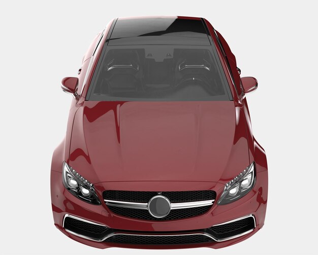 Ilustración de renderización 3D de automóviles modernos aislados en el fondo