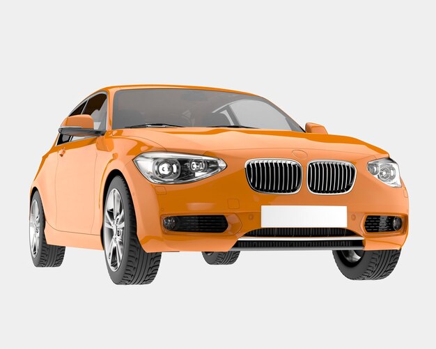 Ilustración de renderización 3D de automóviles modernos aislados en el fondo
