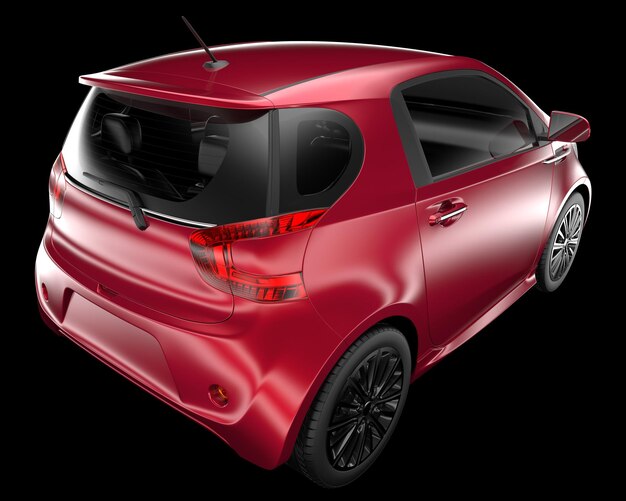 Ilustración de renderización 3D de automóviles modernos aislados en el fondo