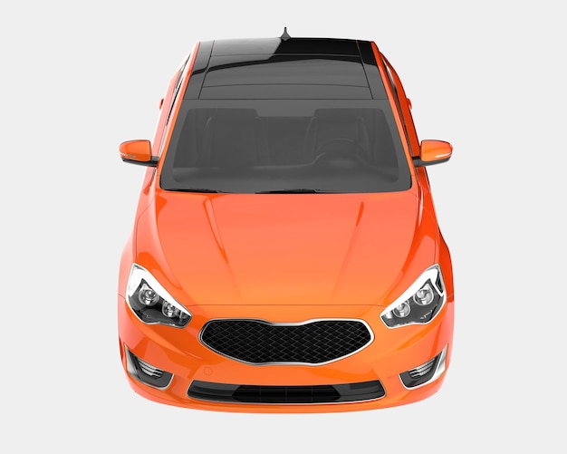 Ilustración de renderización 3D de automóviles modernos aislados en el fondo