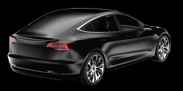 Ilustración de renderización 3D de automóviles modernos aislados en el fondo