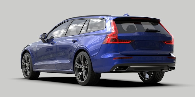 Ilustración de renderización 3D de automóviles modernos aislados en el fondo