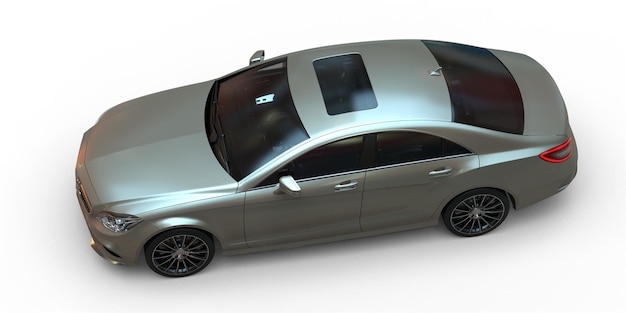 Ilustración de renderización 3D de automóviles modernos aislados en el fondo