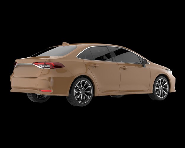Ilustración de renderización 3D de automóviles modernos aislados en el fondo