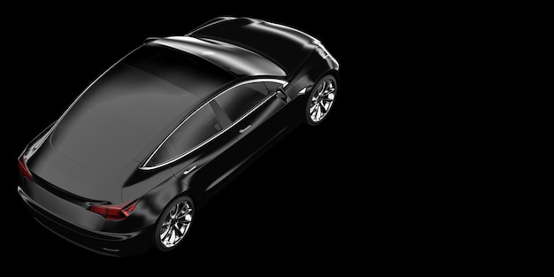 Ilustración de renderización 3D de automóviles modernos aislados en el fondo