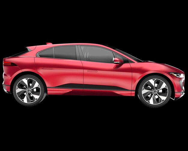 Ilustración de renderización 3D de automóviles modernos aislados en el fondo