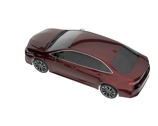 Ilustración de renderización 3D de automóviles modernos aislados en el fondo