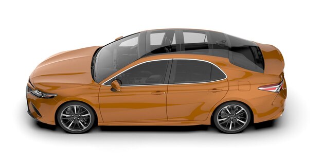 Ilustración de renderización 3D de automóviles modernos aislados en el fondo