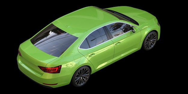 Ilustración de renderización 3D de automóviles modernos aislados en el fondo