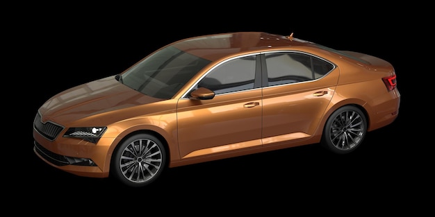 Ilustración de renderización 3D de automóviles modernos aislados en el fondo