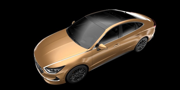 Ilustración de renderización 3D de automóviles modernos aislados en el fondo