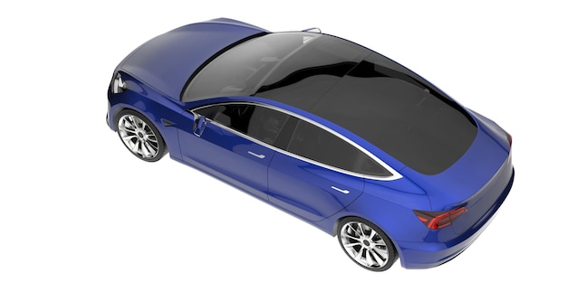 Ilustración de renderización 3D de automóviles modernos aislados en el fondo