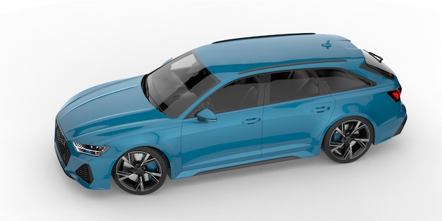 Ilustración de renderización 3D de automóviles modernos aislados en el fondo