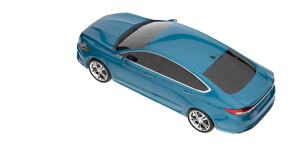 Ilustración de renderización 3D de automóviles modernos aislados en el fondo