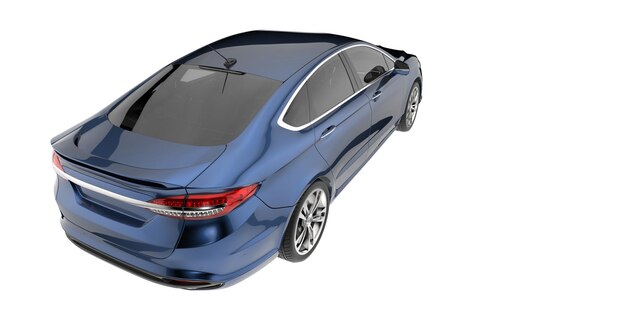 Ilustración de renderización 3D de automóviles modernos aislados en el fondo