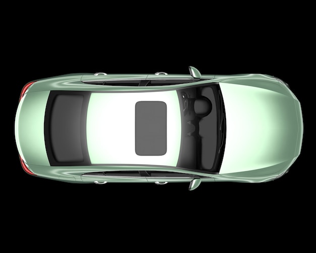 Ilustración de renderización 3D de automóviles modernos aislados en el fondo