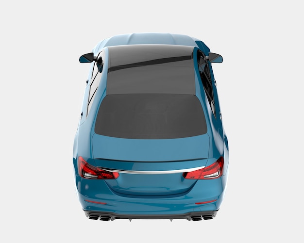 Ilustración de renderización 3D de automóviles modernos aislados en el fondo