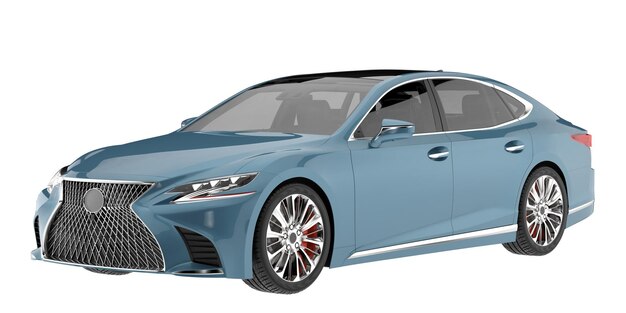 Ilustración de renderización 3D de automóviles modernos aislados en el fondo