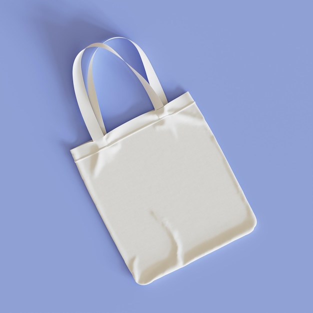 Ilustración de renderización 3D de la bolsa Tote con fondo de color pastel