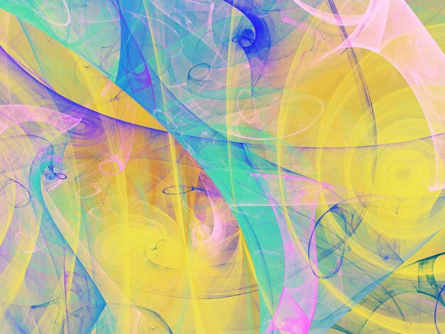 Ilustración de renderización 3D de fondo fractal abstracto amarillo