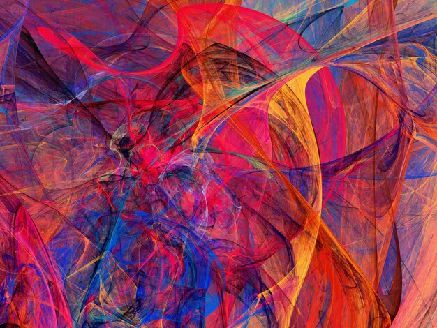Ilustración de renderización 3D de fondo fractal abstracto rojo