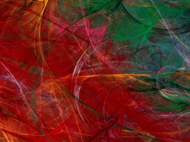 Ilustración de renderización 3D de fondo fractal abstracto rojo