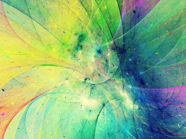 Ilustración de renderización 3D de fondo fractal abstracto verde