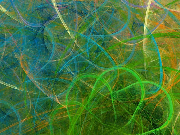 Ilustración de renderización 3D de fondo fractal abstracto verde