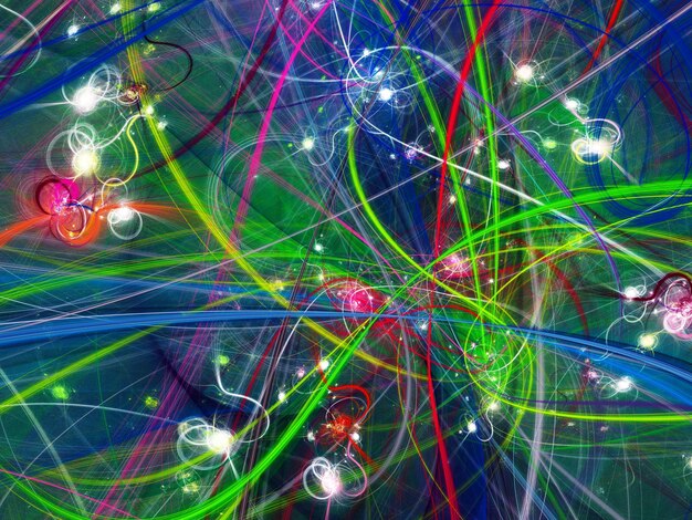 Ilustración de renderización 3D de fondo fractal abstracto verde