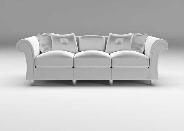 Ilustración de renderización 3D de interiores modernos y brillantes