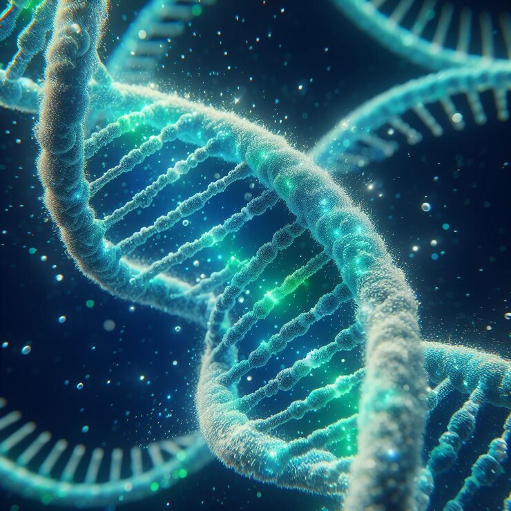 Ilustración renderizada en 3D de un ADN