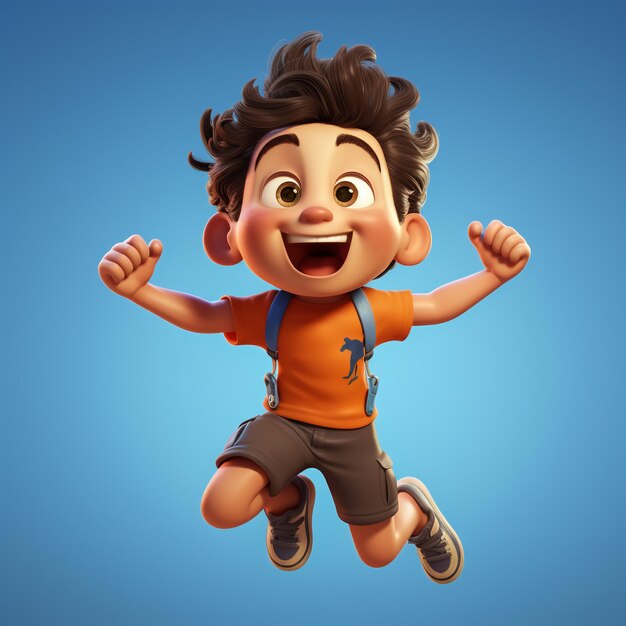 Ilustración renderizada en 3D de un niño