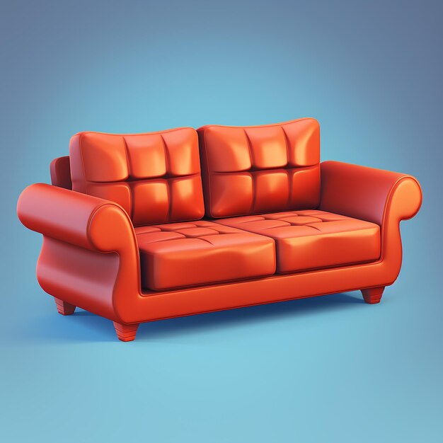 Foto ilustración de renderizado 3d aislado del icono del sofá