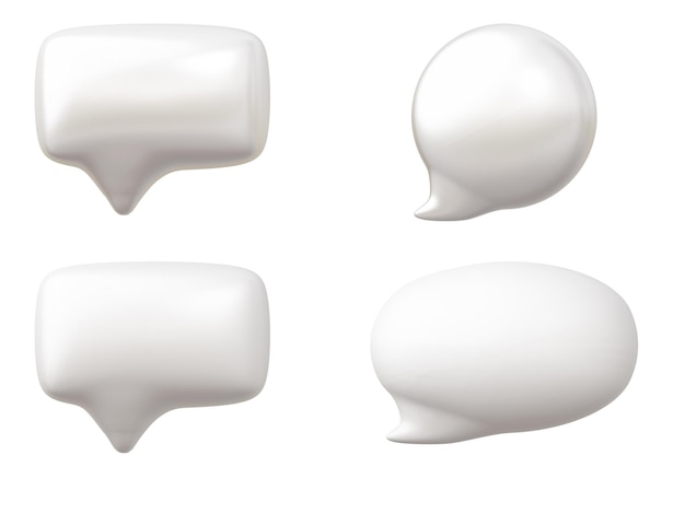 Ilustración de renderizado 3d de burbujas de chat de voz de burbuja