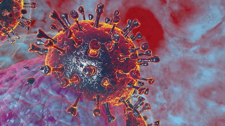 Foto ilustración de renderizado 3d célula del cuerpo asesino natural respuesta inmune concepto de célula de virus corona covid19