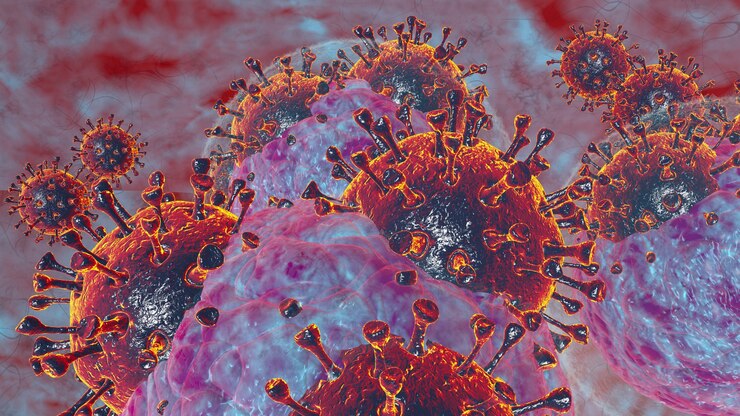 Foto ilustración de renderizado 3d célula del cuerpo asesino natural respuesta inmune concepto de célula de virus corona covid19