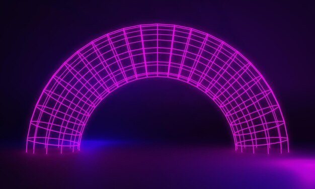 Ilustración de renderizado 3d de fondo abstracto podio escenario arte pantalla papel tapiz producto soporte de pedestal juego estilo cyberpunk