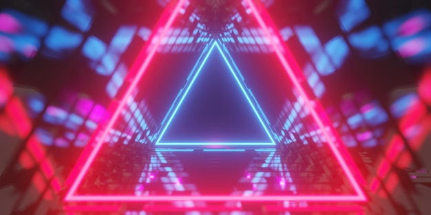 Ilustración de renderizado 3d de fondo de juego estilo cyberpunk abstracto de fondo de pantalla de jugador luz de resplandor de neón de metaverso de ciencia ficción